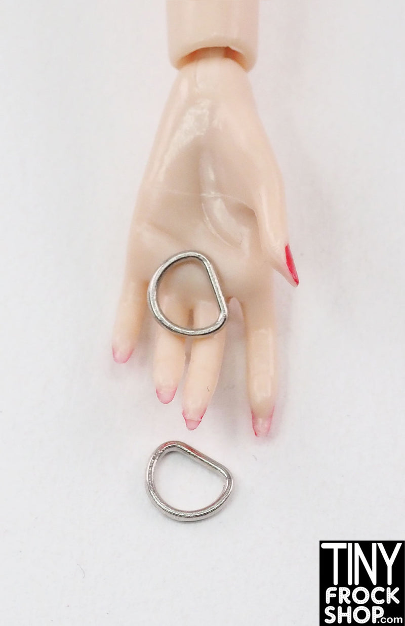 5MM - 12" Fashion Doll Mini Metal D Rings - Pack of 2 pieces