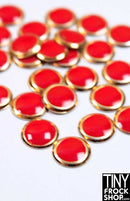 6mm - Mini Round High Quality Enamel and Gold Button Trim - Pack of 12 - Tiny Frock Shop