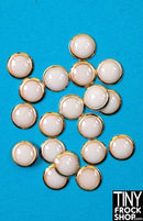 6mm - Mini Round High Quality Enamel and Gold Button Trim - Pack of 12 - Tiny Frock Shop