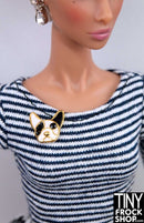 12 Inch Fashion Doll French Bulldog Magnetic Brooch by Pam Maness - TinyFrockShop.com