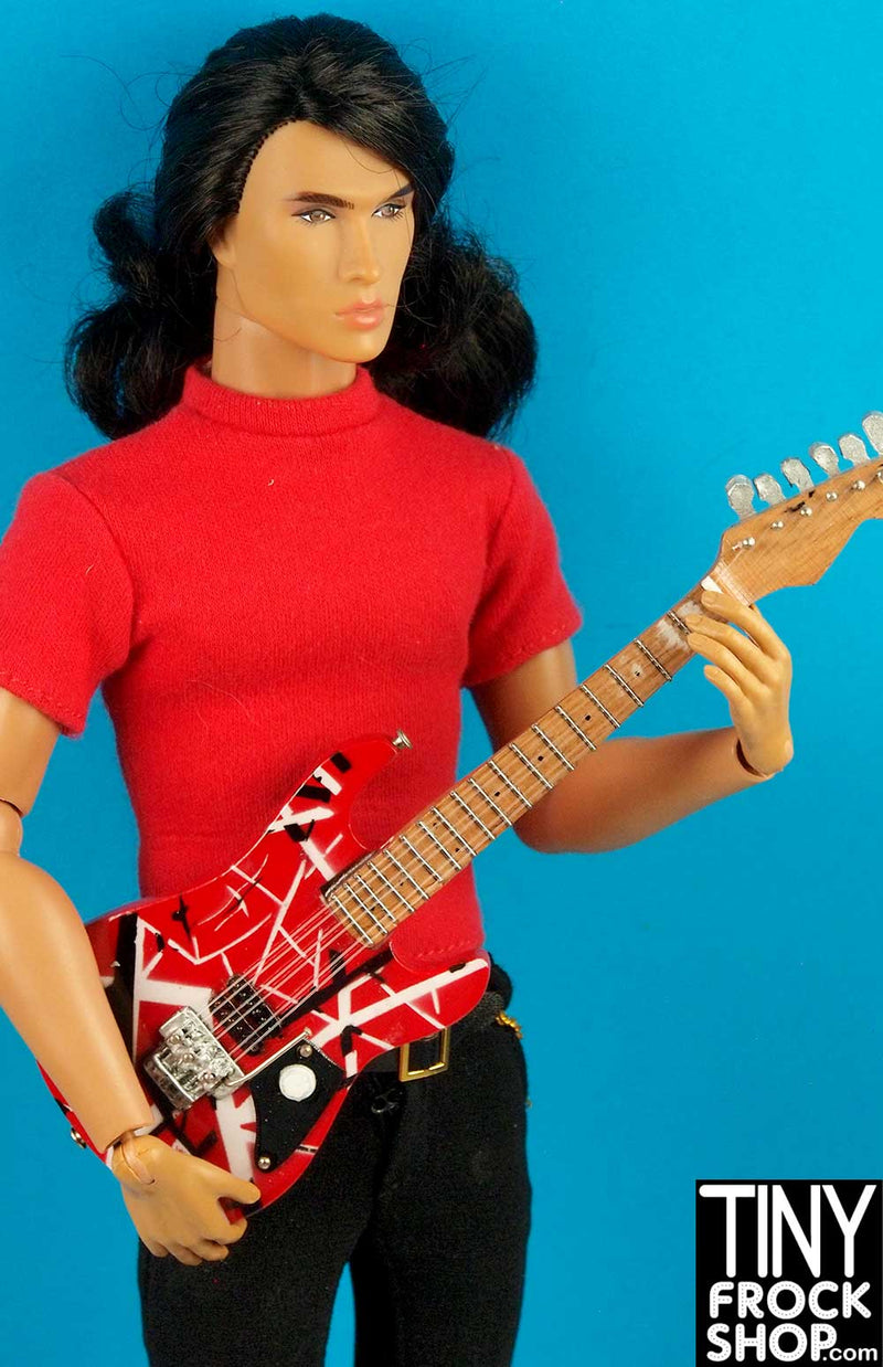 Barbie GM55 Wood Hand Crafted Red Splatter Guitar - TinyFrockShop.com
