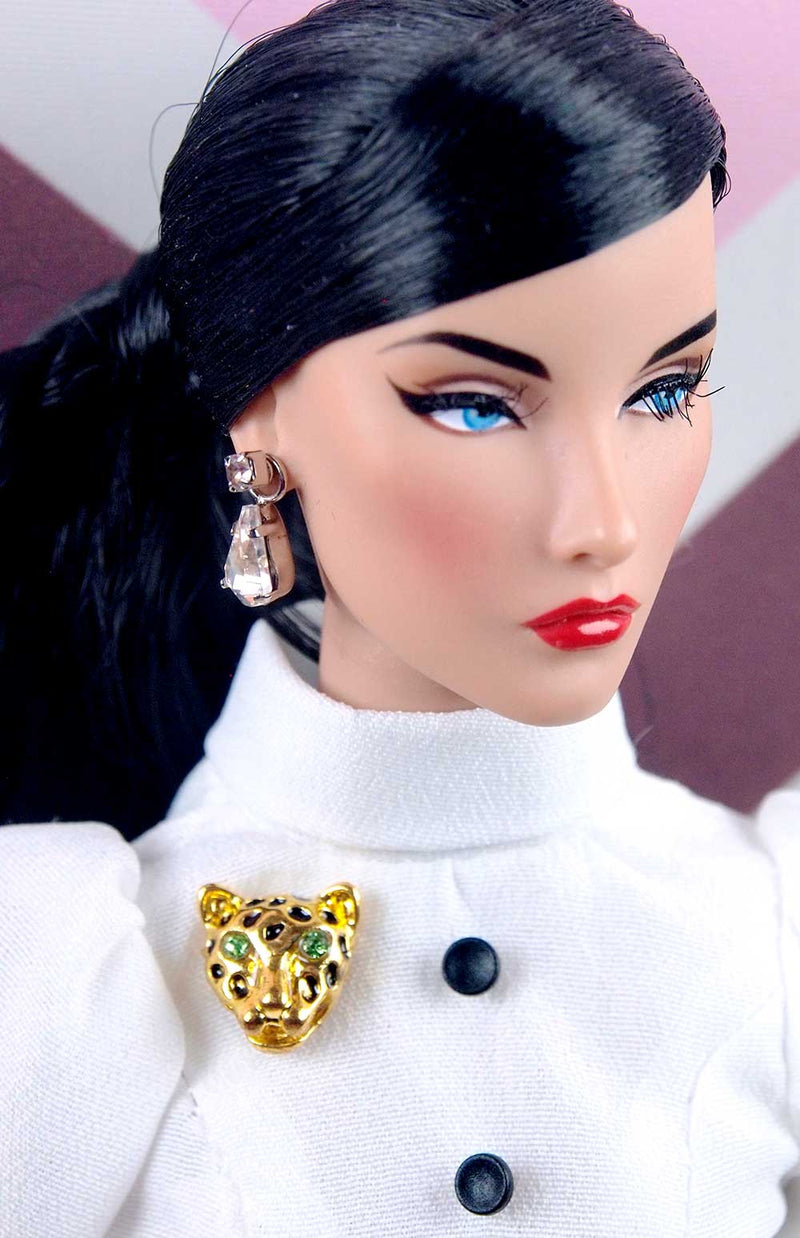 Barbie Gold Cheetah Head Magnetic Brooch by Pam Maness for TFS - TinyFrockShop.com