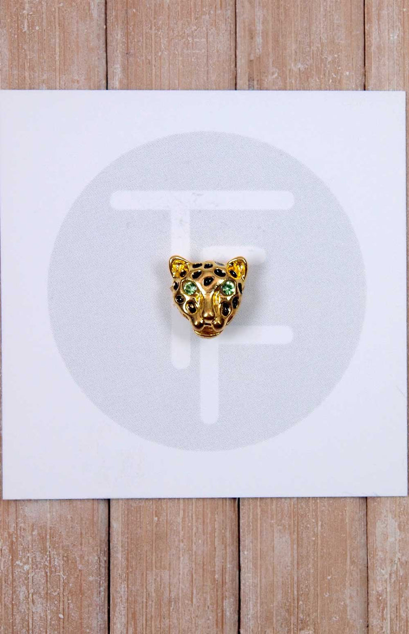 Barbie Gold Cheetah Head Magnetic Brooch by Pam Maness for TFS - TinyFrockShop.com