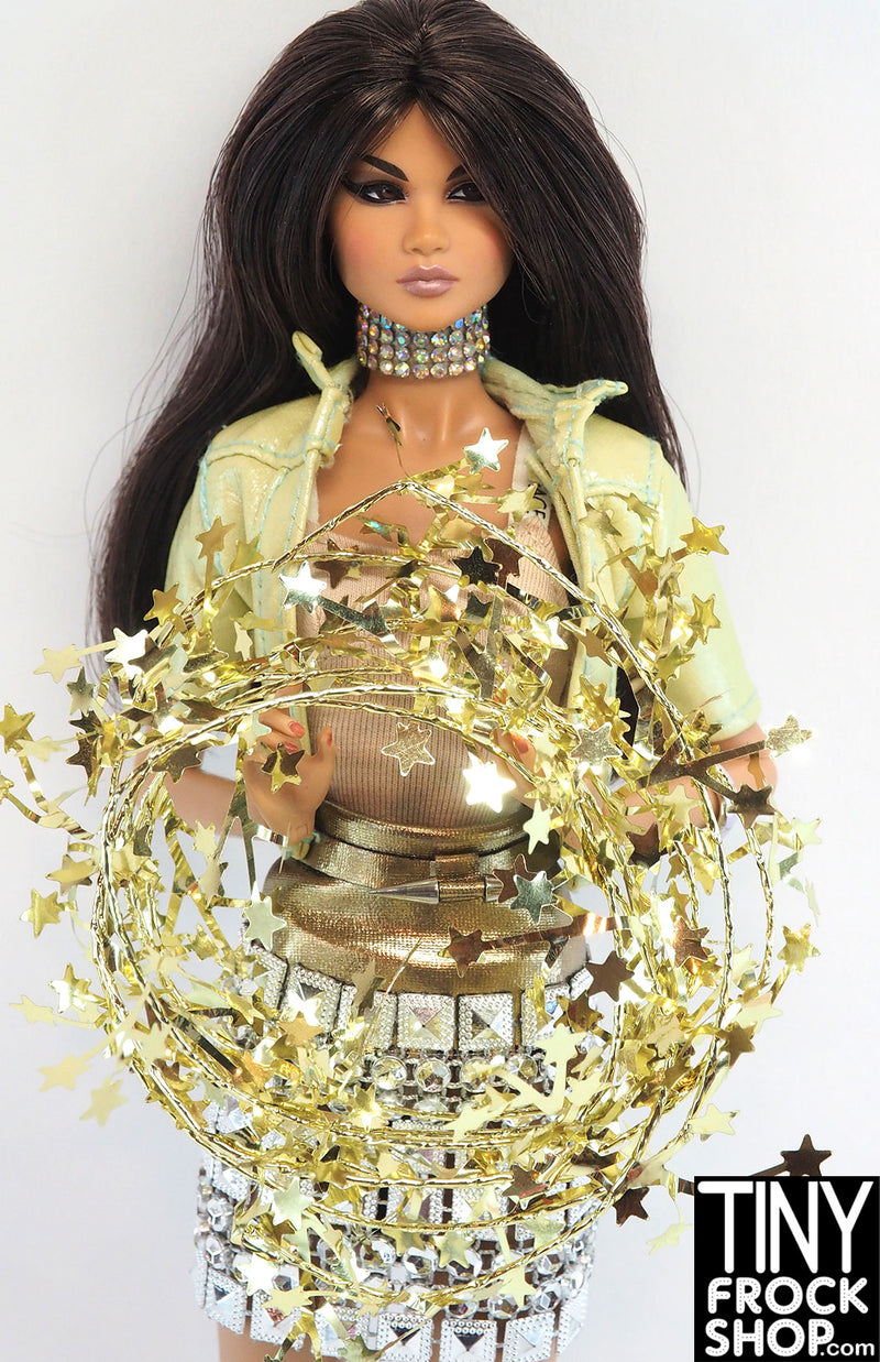 12" Fashion Doll Gold Star Tinsel Wire