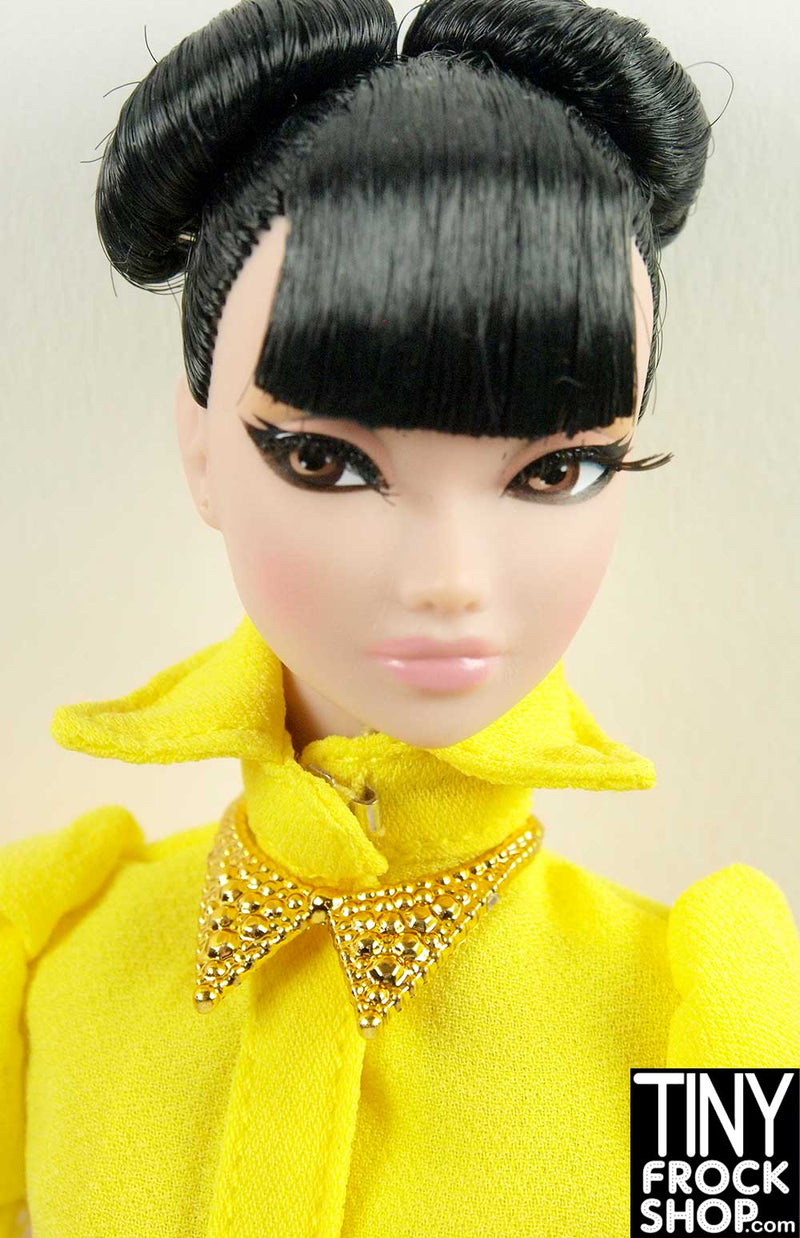 12" Fashion Doll Gold Stud Collar Necklace