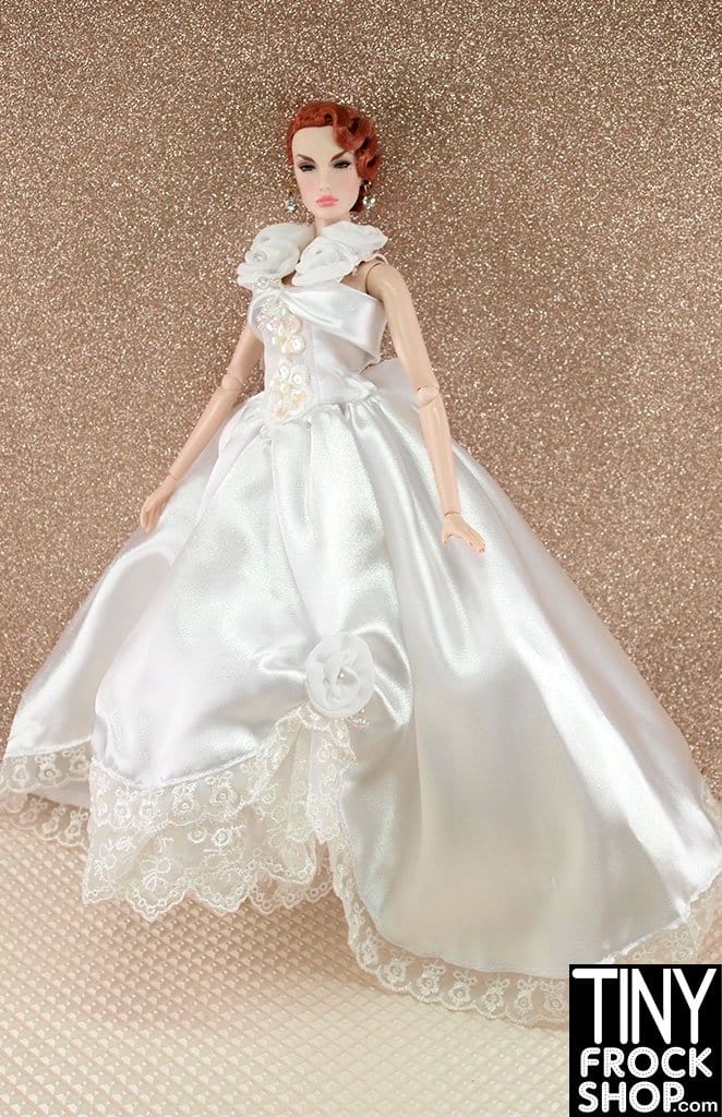 12" Fashion Doll Grandiose Satin And Embroidered Wedding Dress