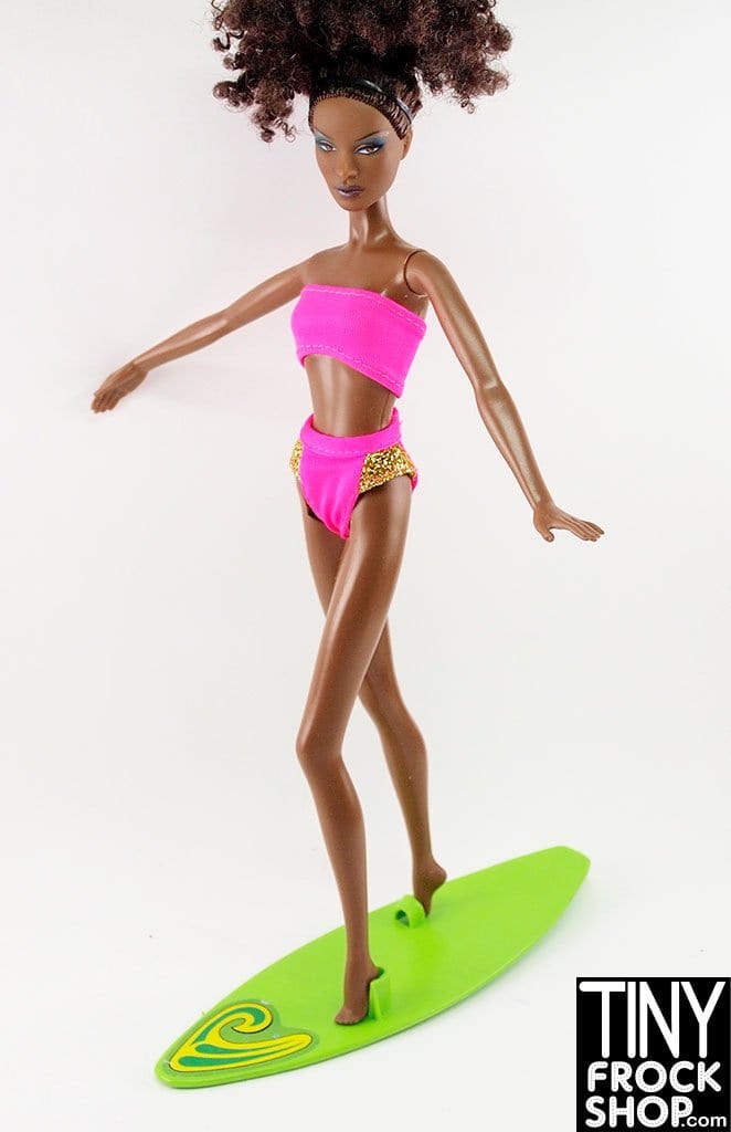 12" Fashion Doll Green Surfboard With Turtle