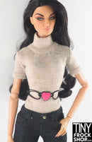 12" Fashion Doll Heart Enamel and Black Rubber Belt by Pam Maness