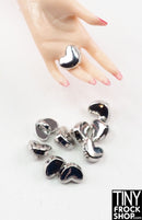 4mm 12" Fashion Doll Mini Metal Shank Heart Buttons - Pack of 10 Buttons