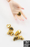 4mm 12" Fashion Doll Mini Metal Shank Heart Buttons - Pack of 10 Buttons