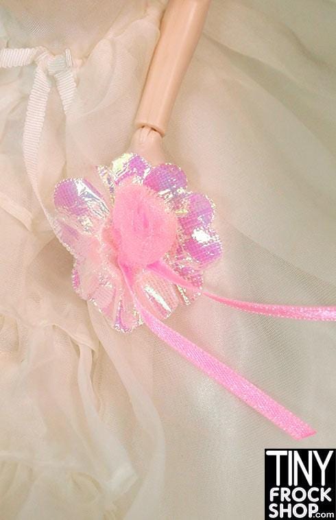 Barbie Iridescent Pink Flower Bouquet - Tiny Frock Shop