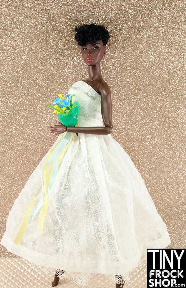 12" Fashion Doll Layered Organza Strapless Wedding Dress