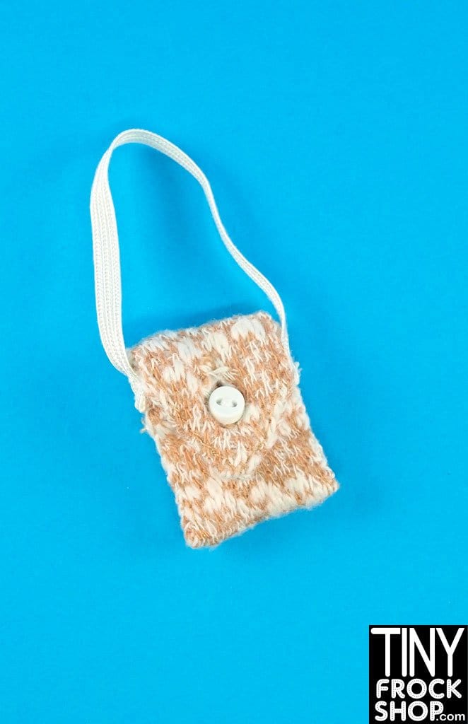 12" Fashion Doll Little Tan Knit Bag by Pam Maness