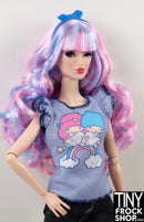 12" Fashion Doll Little Twin Stars Waffle Knit Graphic Tee - Tiny Frock Shop