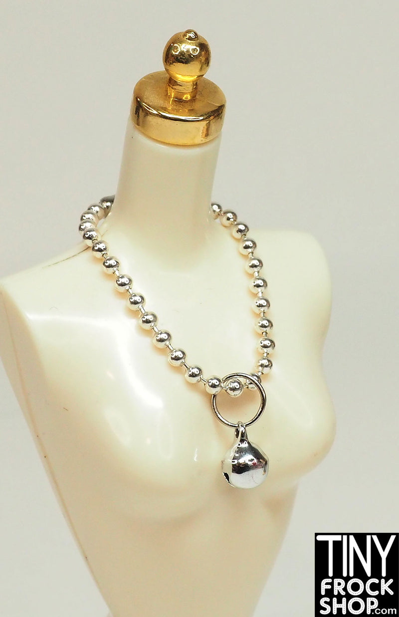 12" Fashion Doll Silver Ball Chain with Bell Necklace by Pam Maness