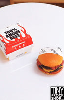 Zuru Mini Brands Foodies Carl's Jr. Western Bacon Cheese Burgers and Takeaway Container