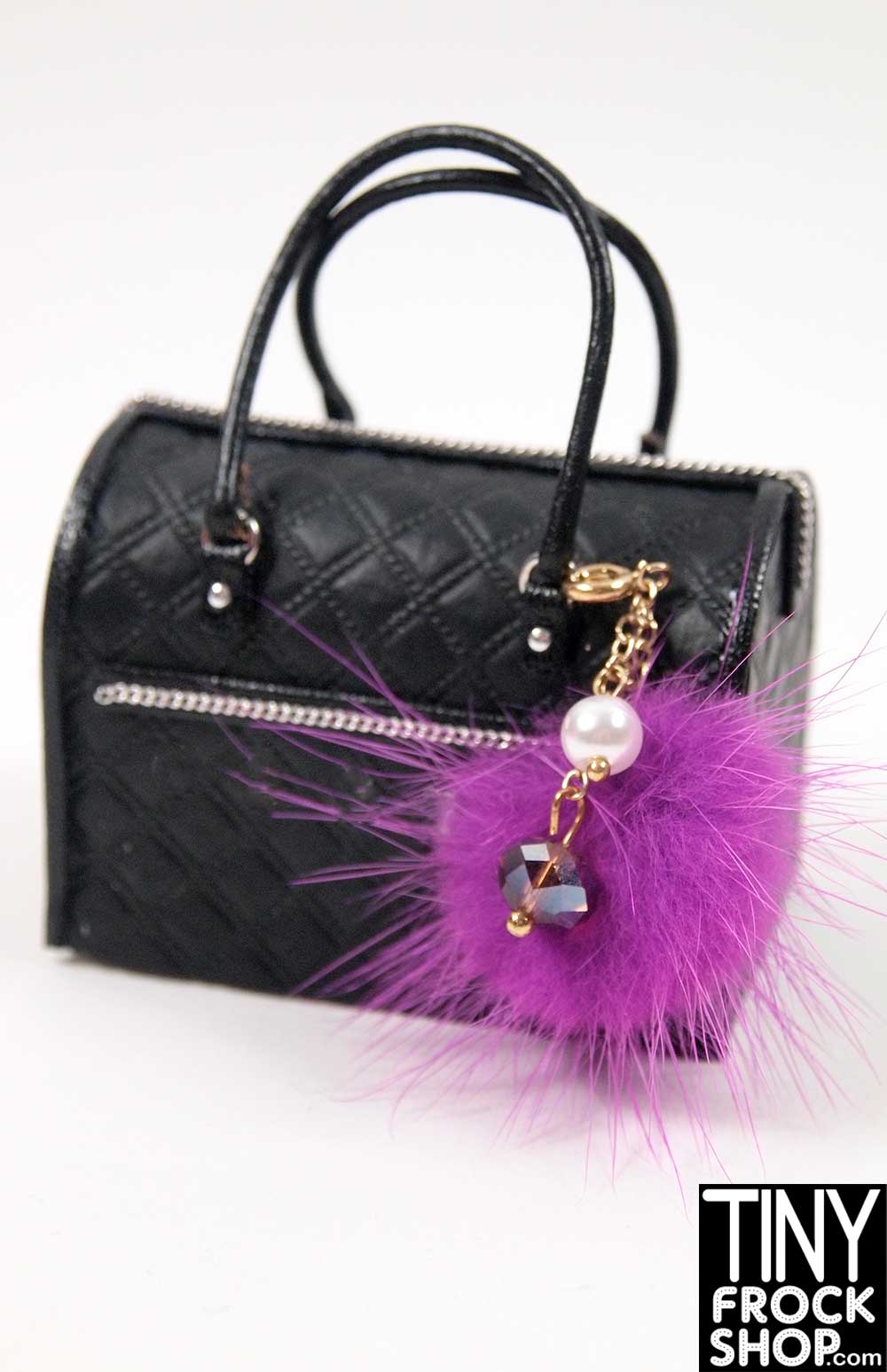 Tiny Frock Shop 12 Fashion Doll Luxe Mink Pom Pom Handbag Charm by Pam  Maness for TFS