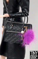 12 Inch Fashion Doll Luxe Mink Pom Pom Handbag Charm by Pam Maness for TFS - TinyFrockShop.com