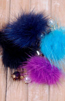 12 Inch Fashion Doll Luxe Mink Pom Pom Handbag Charm by Pam Maness for TFS - TinyFrockShop.com