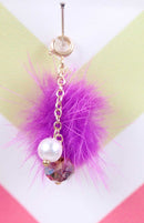12 Inch Fashion Doll Luxe Mink Pom Pom Handbag Charm by Pam Maness for TFS - TinyFrockShop.com