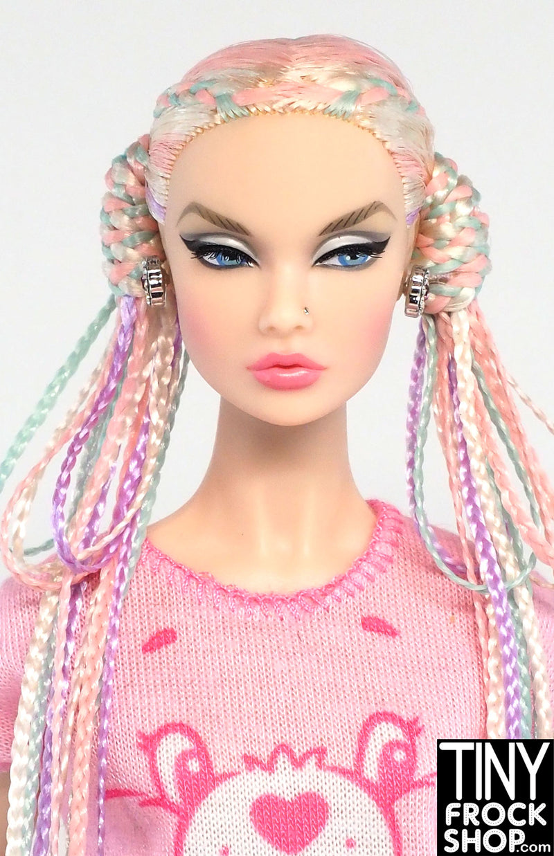 Custom Reroot Pastel Multi Mini Braids on Your Doll By Customfashiondolls