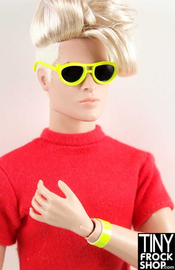 Integrity Hommes My Little Pony Okie Dokie Party Pinkie Pie Neon Yellow Glasses and Bracelet Set