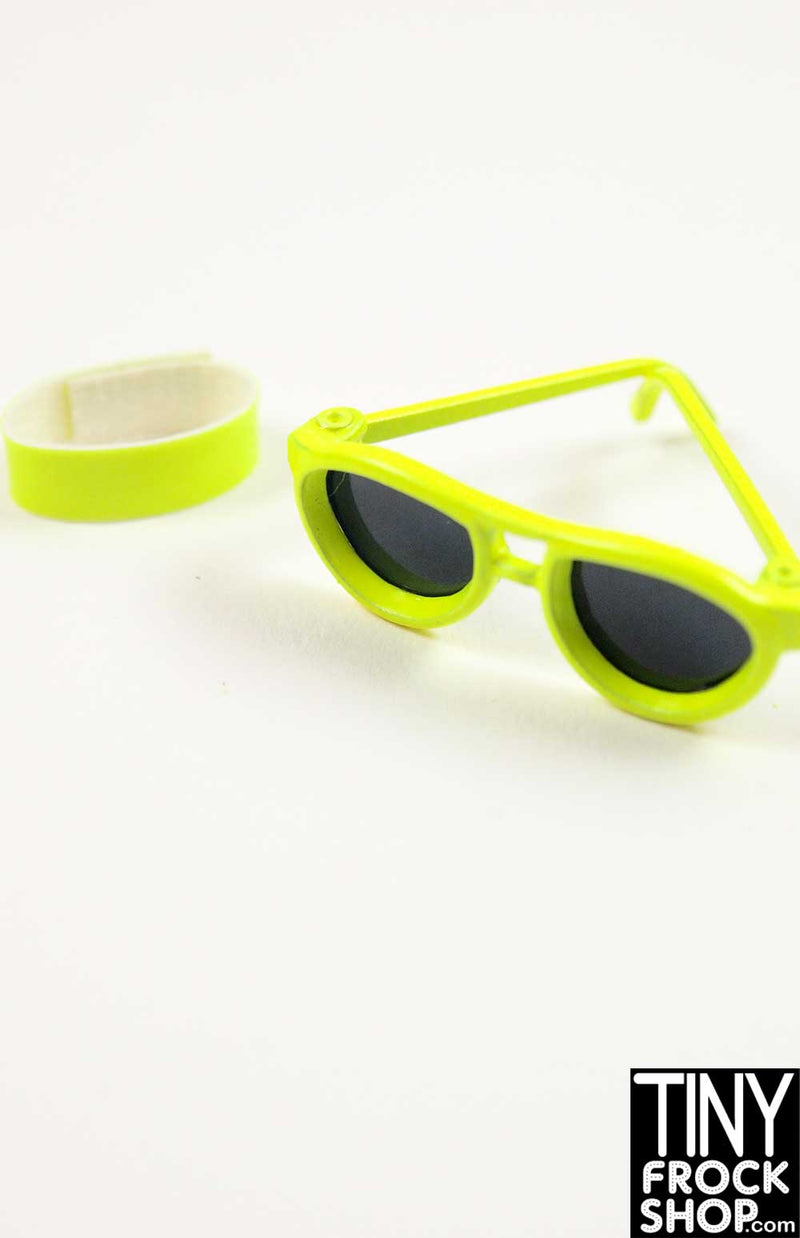 Integrity Hommes My Little Pony Okie Dokie Party Pinkie Pie Neon Yellow Glasses and Bracelet Set