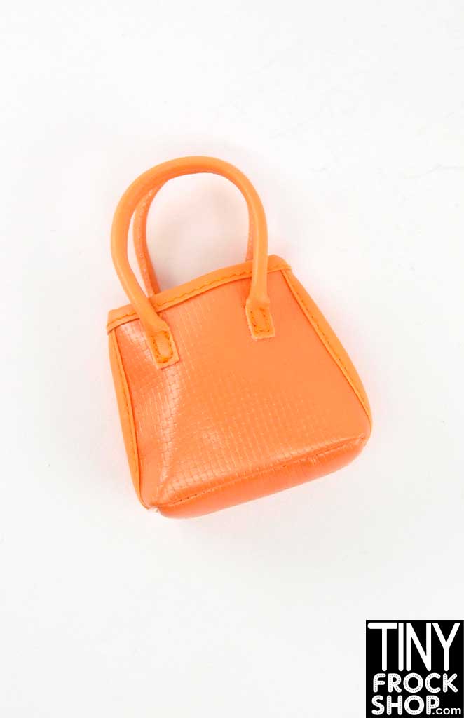 16 Inch Doll Orange Vinyl Textured Handbag