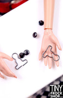 1/16 Inch-  12 Inch Fashion Doll Sized Overall Rivet Button and Hook - Pack of 2 - TinyFrockShop.com