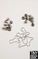 1/16 Inch-  12 Inch Fashion Doll Sized Overall Rivet Button and Hook - Pack of 2 - TinyFrockShop.com