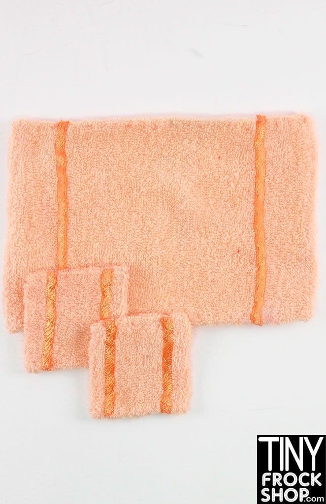 12" Fashion Doll Peach Towel And Wash Cloth Set