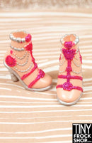 12" Fashion Doll Pearl and Glitter Draped  Shoes - Tiny Frock Shop