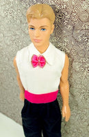 Pink Bow Tie Jumpsuit Outfit - TinyFrockShop.com