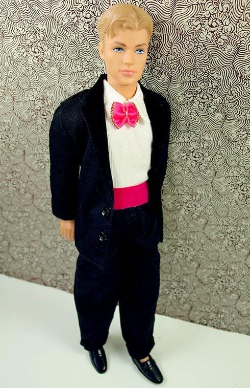 Ken Pink Bow Tie Jumpsuit Outfit - TinyFrockShop.com