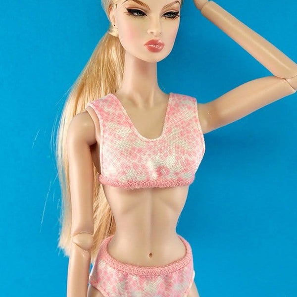 Tiny Frock Shop 12 Fashion Doll Pink Cheetah Bra Top and Panty Set