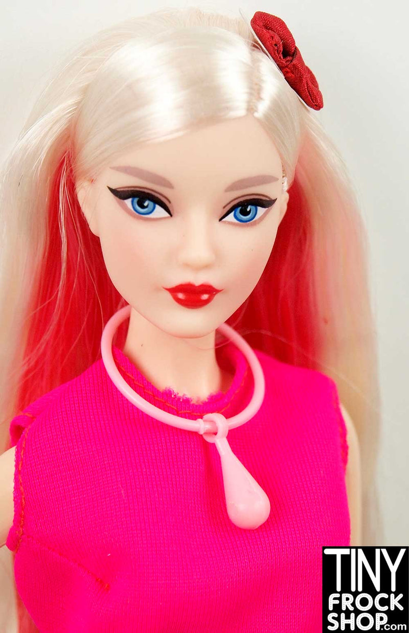 12 Inch Fashion Doll Pink Droplet Necklace - TinyFrockShop.com