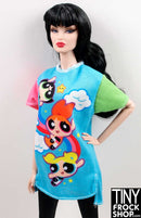 12 Inch Fashion Doll Power Girls Tee Shirt Dress - TinyFrockShop.com