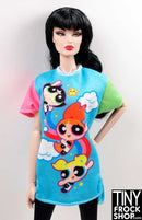 12 Inch Fashion Doll Power Girls Tee Shirt Dress - TinyFrockShop.com
