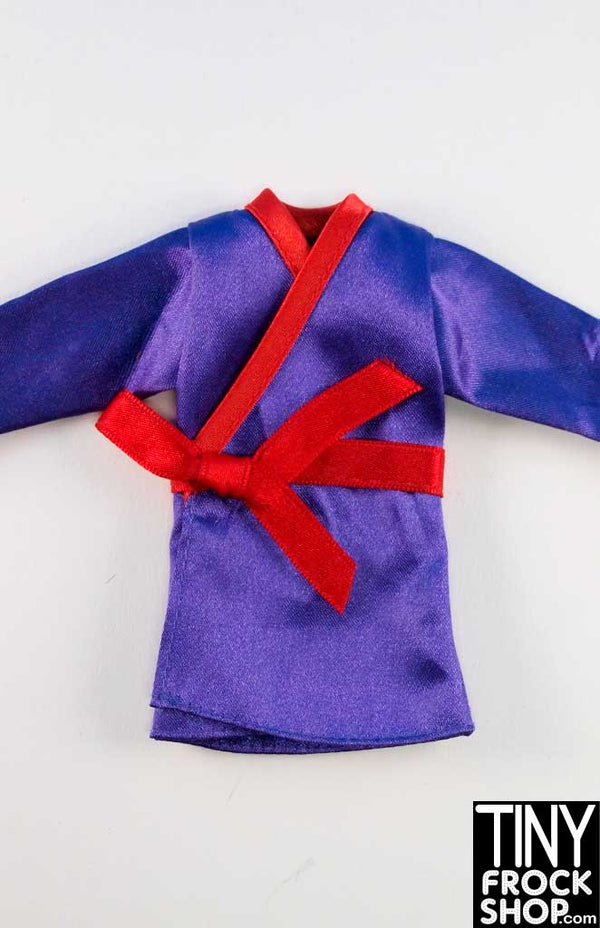 12" Fashion Doll Purple and Red Satin Robe