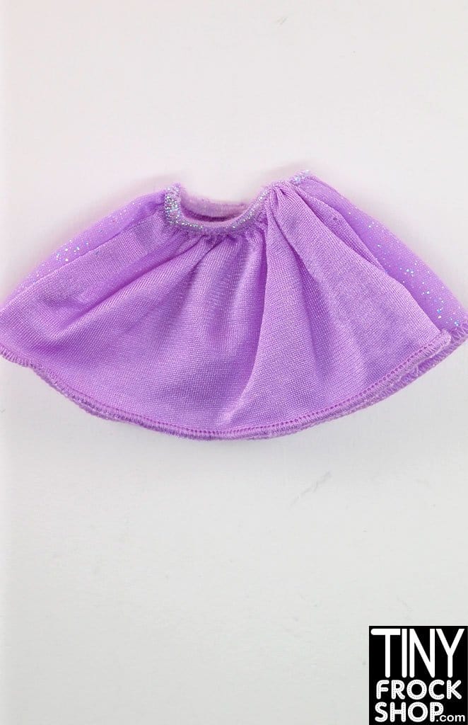 12" Fashion Doll Purple Glittering Mini Shirred Skirt