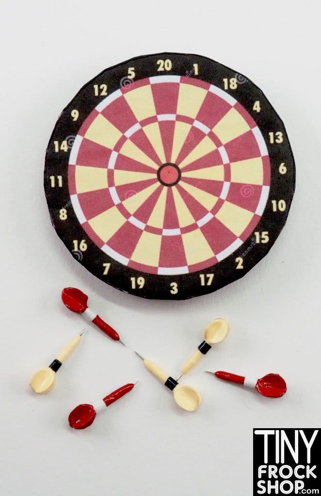 12" Fashion Doll Real Working 2.5 Inch Dart Board By Ash Decker - More Styles