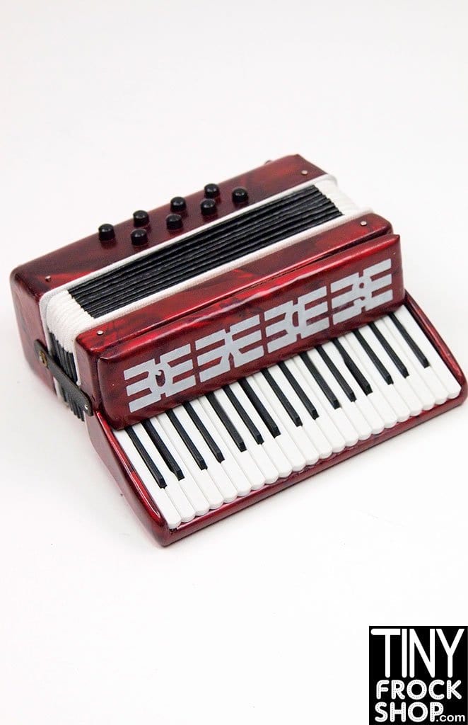 Barbie New Marbled Red Expandable Accordion With Case - TinyFrockShop.com