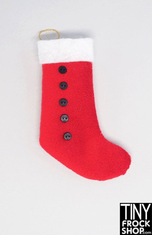 12" Fashion Doll Velvet Decor Christmas Red Stocking By Ash Decker