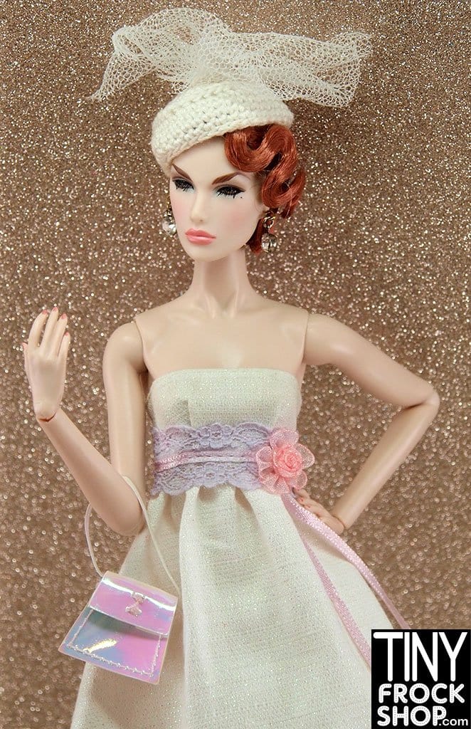 12" Fashion Doll Refined Sparkling Strapless Dress With Crochet Hat Veil