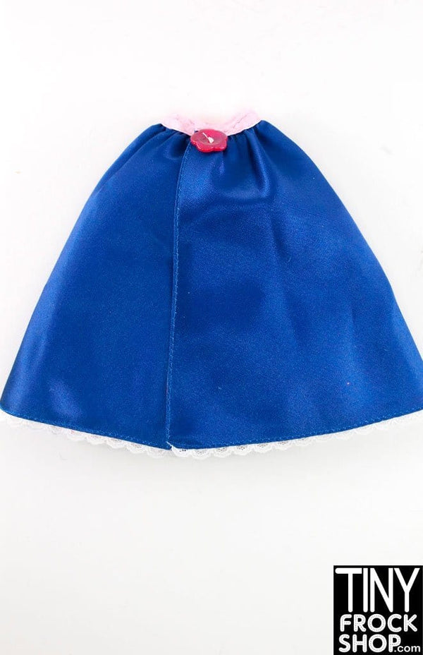 12" Fashion Doll Reversible Blue and Polka Dot Skirt