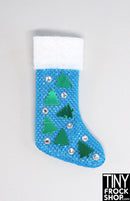 12" Fashion Doll Sparkly Blue Decorated Christmas Stockings By Ash Decker - 8 Styles