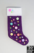 12" Fashion Doll Sparkly Purple Decorated Christmas Stockings By Ash Decker