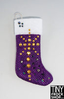 12" Fashion Doll Sparkly Purple Decorated Christmas Stockings By Ash Decker