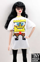 12 Inch Fashion Doll Spongerobert Squarepants Tee Shirt Dress - TinyFrockShop.com