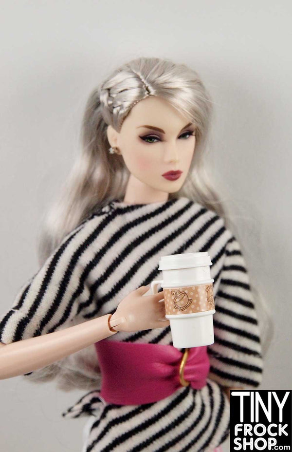 12" Fashion Doll To Go Coffee Cup With Handle